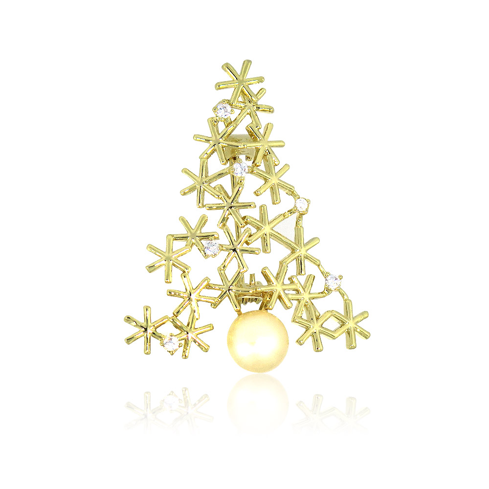 Gold Christmas Tree Brooch